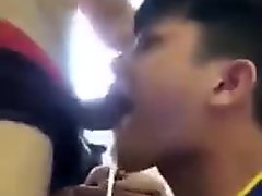 Thai man cumming in ladyboy's mouth three times