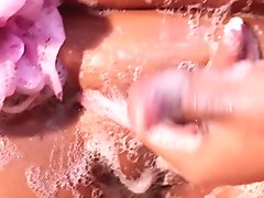 Huge boobs Mirchi Bhabhi shaving and fucking  in shower